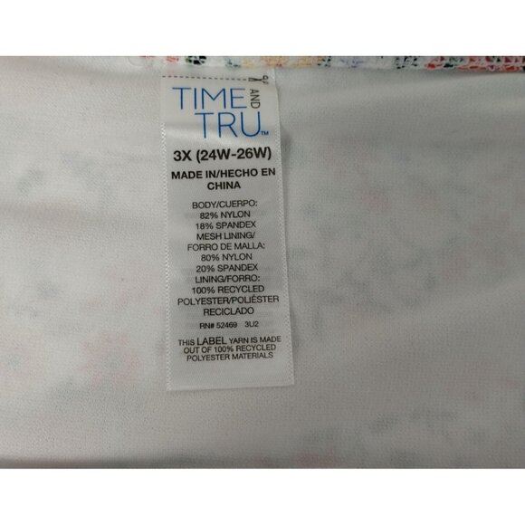 Time and Tru Womens 3X Ditsy Botanical High Waist Side Laced Bikini Bottoms - Picture 4 of 5